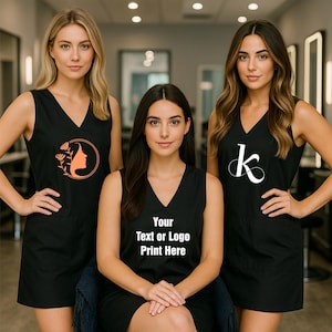 Jaleco de salão personalizado com estampa: roupa de trabalho impermeável para esteticista