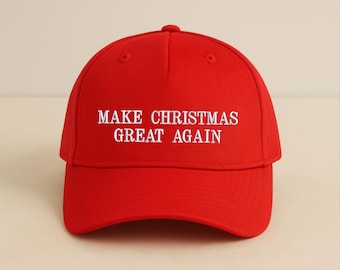 Gorra bordada "Make Christmas Great Again", gorra navideña divertida MAGA Trump, gorra de béisbol de parodia política navideña, regalo de broma navideña para hombres