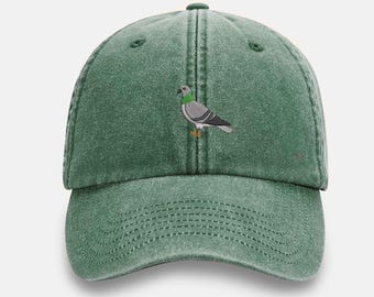 鳥の帽子 鳩の刺繍入り帽子、面白い鳩の野球帽、都会の鳥のお父さん帽子、鳥好き