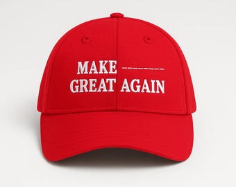 Personalised MAGA Baseball Hat, Make Your Text Great Again Embroidered Hat, Womens Trump Trucker Cap, Make America Great Again, Red MAGA Hat