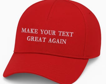 Personalised MAGA Baseball Cap, Make Your Text Great Again Embroidered Hat, Funny 45 47 Trump Hat, Political Cap for Men Women, Gift for Her
