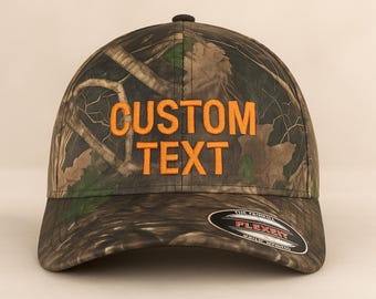 Gorra de camuflaje con texto/logotipo bordado personalizado, gorra de béisbol personalizada para campistas, gorra de caza, gorra de camuflaje para exteriores, regalo único para pescadores