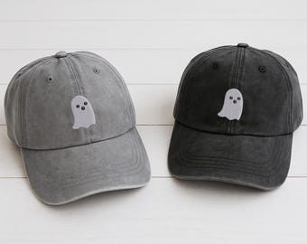 Geborduurde baseballpet spook, grappige Halloween-spookvaderhoed, griezelige seizoenskostuumhoed, Trick or Treat-feestcadeau, herfstspookhoed voor haar