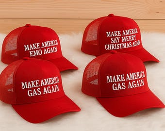 Gepersonaliseerde MAGA-hoed, make America Great Again geborduurde truckerhoed, grappige rode Trump-hoed, patriottische snapback Dad Cap, politieke geschenken