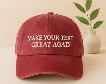 Custom MAGA Hat, Make America Great Again Embroidered Hat, Vintage Trump Washed Cotton Cap, Women's Trump Hat, Personalised Patriotic Gifts