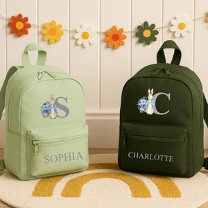 Personalized Kids Bunny Backpack: Custom Name Nursery Rucksack
