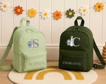 Mochila infantil personalizada de conejito: mochila infantil con nombre personalizado