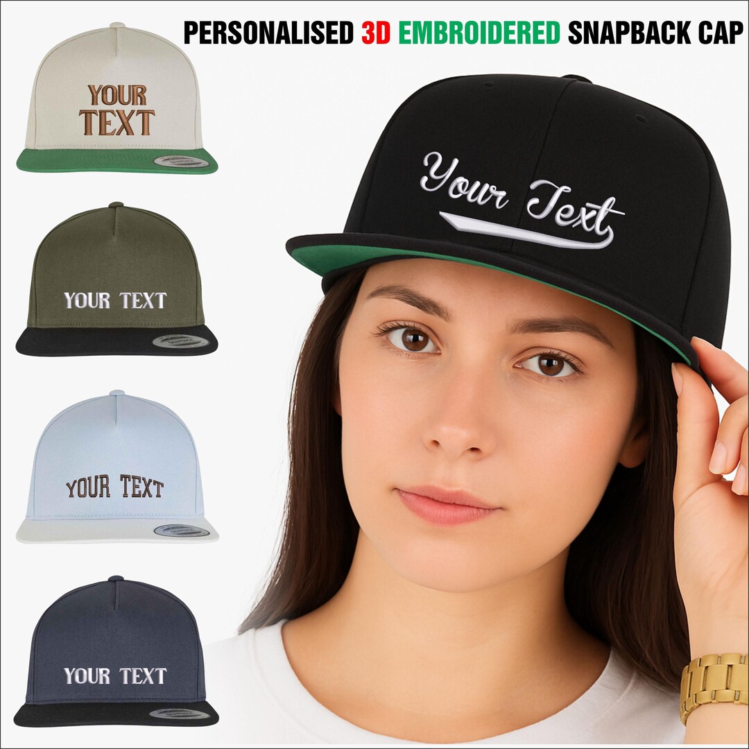 Text Hats Custom Embroidered 3D Text Hat, Personalised Your Name/text Raised ...