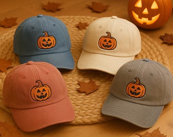 Geister-Kürbis gestickte Kappe, Weinlese-Halloween-Kürbis-Hüte, gruselige Saison-Baseball-Mütze, Kürbis-Vati-Hut, Halloween-Trick-or-Treat-Geschenke