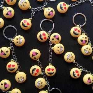 Fun Emoji Keychain | Cute Smile Face Keyring | Multiple Emoticon Charms