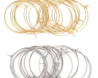 20 Pcs Stainless Steel Hoop Earring Wires, DIY Jewelry Supplies