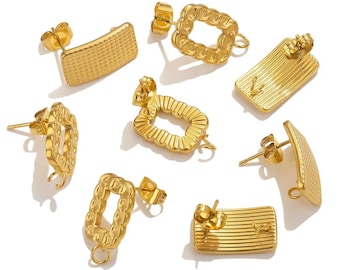 10pcs Stainless Steel Square Earring Connectors – DIY Jewelry Making