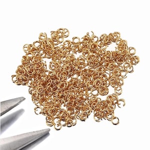 200 Stück Gold Edelstahl offene Biegeringe 3–6 mm - Einzelschlaufen-Spaltringe für die Schmuckherstellung, Massenmetallverbinder, DIY-Ergebnisse