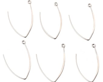 50pcs Stainless Steel Earring Hooks, DIY Jewelry Findings (30/40mm)