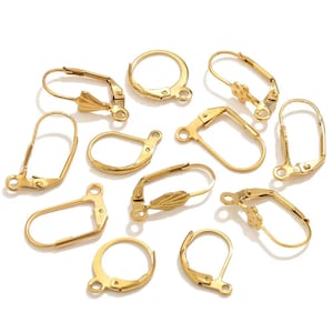 20 ganchos para pendientes de acero inoxidable con cierre de palanca francesa – Conectores de alambre para pendientes de aro para materiales y accesorios de fabricación de joyas DIY