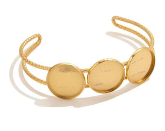 Stainless Steel Bracelet Blank, 18mm Round Cabochon Bezel