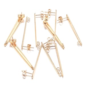 10pcs Stainless Steel Earrings Findings Stud Earring Pendant Connectors for DIY Jewelry Making Women