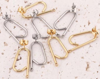 Gold Plated Stainless Steel Earring Hooks - DIY Jewelry Making (10pcs)