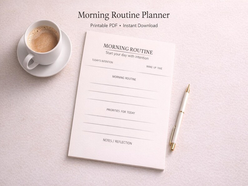 Morning Routine Planner Printable | Self Care Morning Checklist ...