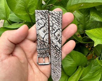 Pulseira de relógio em couro de avestruz genuíno nobuck cinza de 20 mm com fivela e pino de mola de liberação rápida.