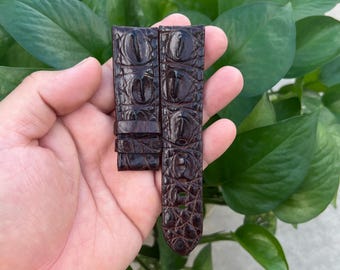 Pulseira de relógio em couro genuíno Hornback marrom de 24 mm com fivela para PAM, pulseira Panerai feita à mão