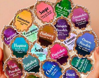 Labelstickers magische kruidenpotjes: waterdicht Witchy keukendecor, 20 st