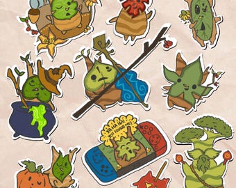 Pegatinas Korok inspiradas en Zelda / Pack de 10 pegatinas impermeables de vinilo con espíritus del bosque