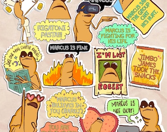 15pcs Marcus the Worm Meme Stickers Pack | Jimbo James Meme Stickers | Vrchat Worm Stickers for Laptop, Water Bottle, iPad, Journal