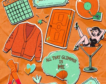 Showgirl Sticker Bundle: Vintage Glam, Music Inspired (30 PC)