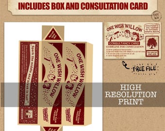 Willow Wish Printable Box Template | Viral Trend DIY Gift Box | horror Inspired Download | Instant Printable | Free Consultation Card File
