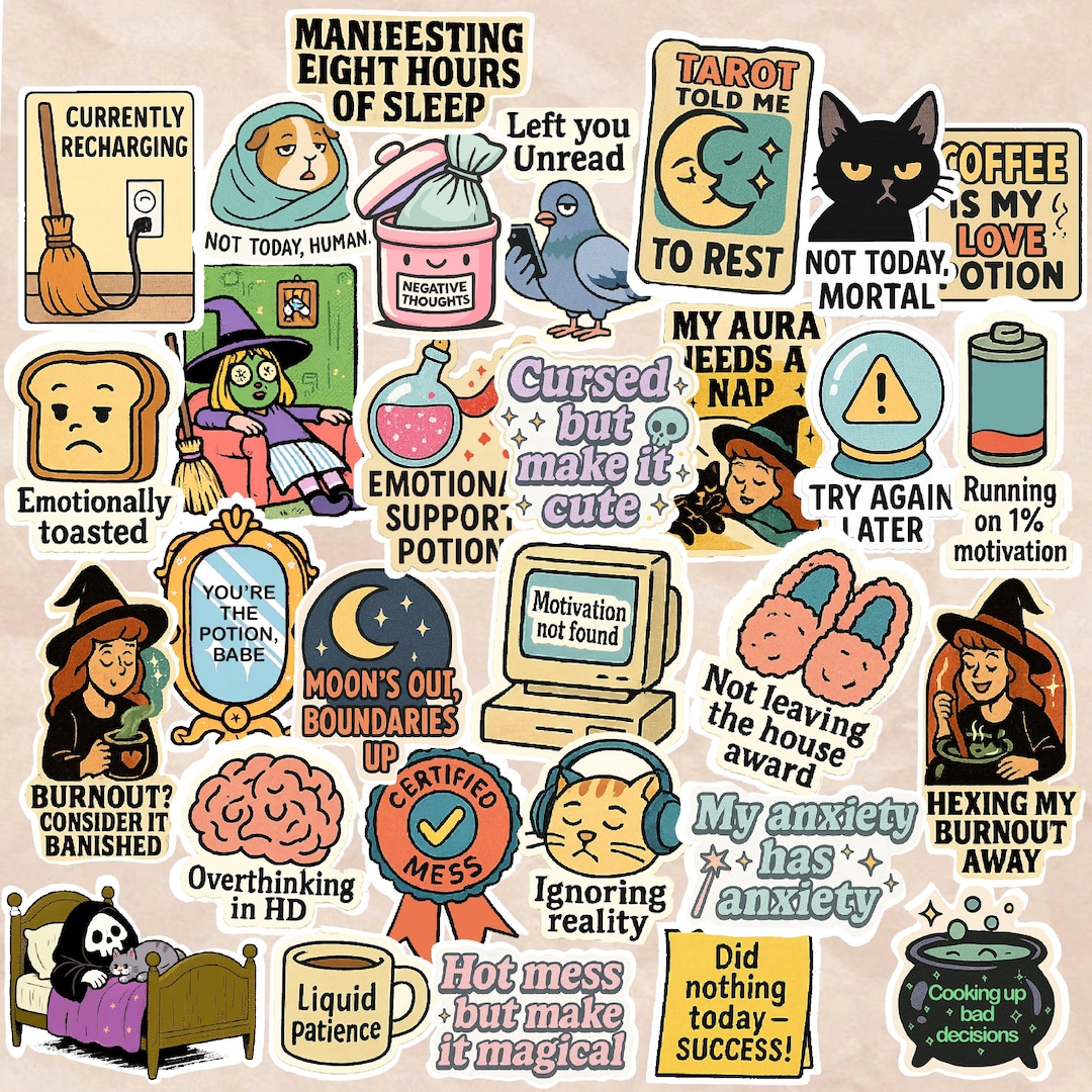 30pc Mental Health Sticker Pack | Self Care Stickers, Positive Quote ...
