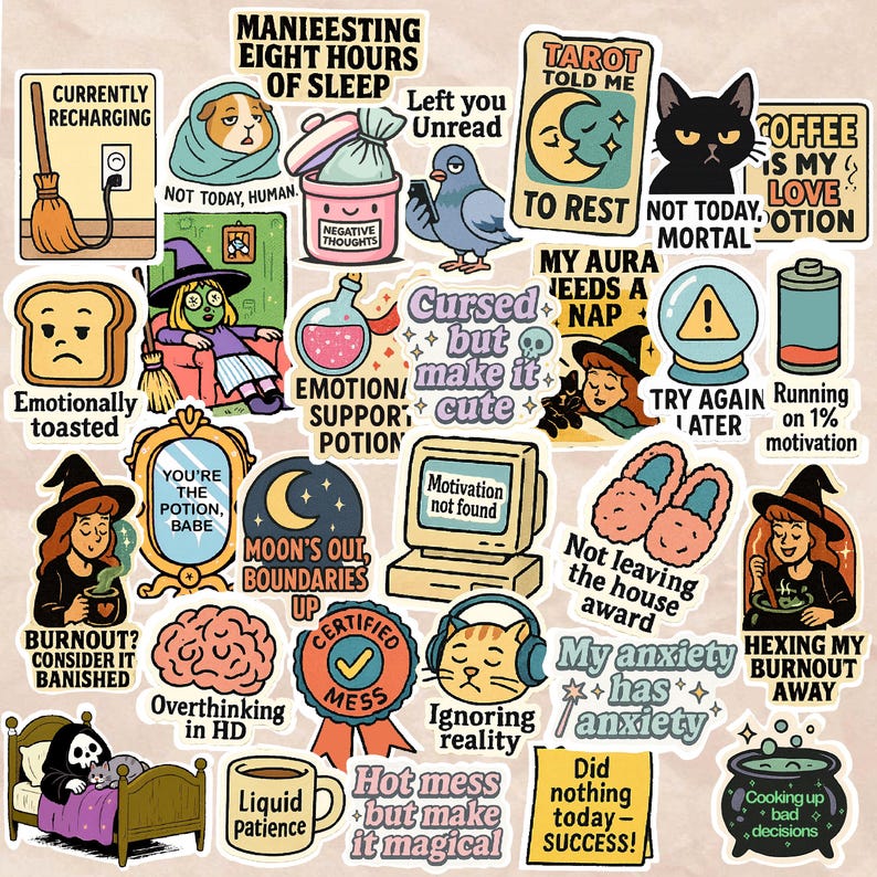 30pc Mental Health Sticker Pack | Self Care Stickers, Positive Quote ...