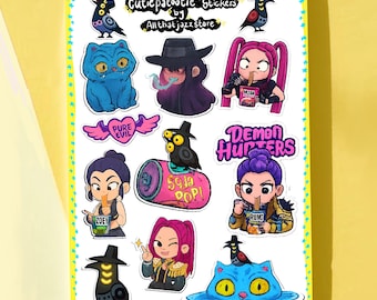 Kpop Chibi Stickers | Demon Fighter Idol Girls | Anime K-Pop Sticker Pack