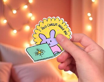 Funny Bunny Laptop Sticker: Miffy Inspired, ChatGPT Humor