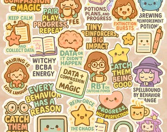 ABA Therapist Sticker Pack: Funny BCBA RBT Gifts (25pc)