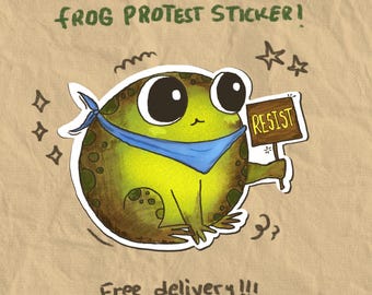 Portland Frog Protest Sticker | Resist Vinyl Decal