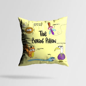 Funny Illustrated Throw Pillow: Quirky Dorm Room Decor