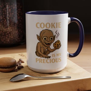 Funny Cookie Mug - My Precious Parody Coffee Cup, Geeky Cartoon Monster Ceramic Mug, Novelty Tea Cup Gift for Snack Lovers
