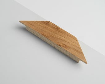 Handmade Oak Drawer Pulls, Geometric Cabinet Handles, Modern Trapezoid Furniture Hardware