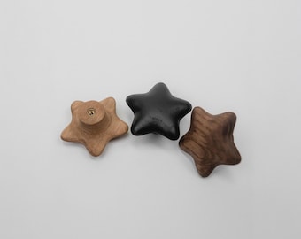 Star Cabinet Handle, Solid Oak Drawer Pull, Nursery Furniture Knob