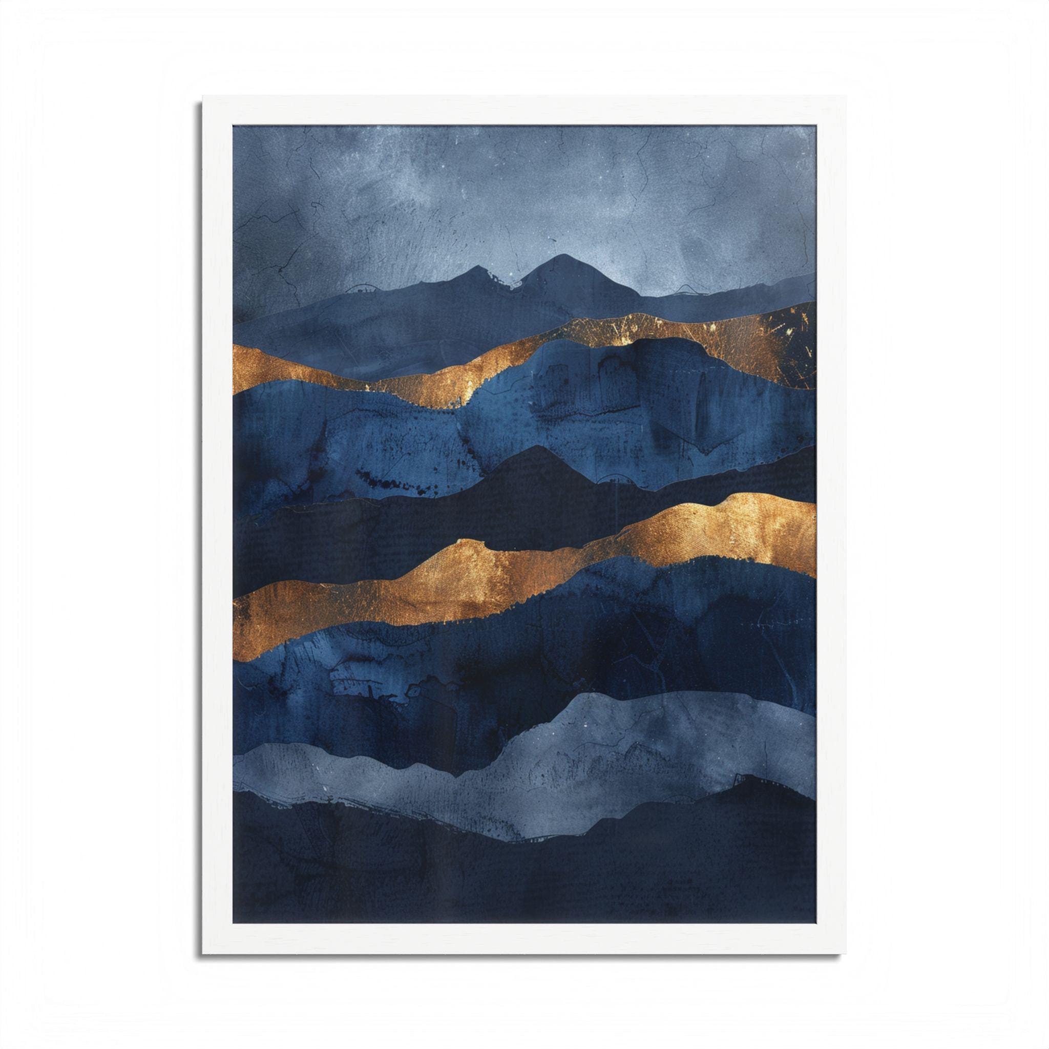 Navy Gold Abstract Wall Art Set of 3 | Modern Geometric Print | Luxury ...