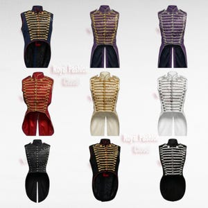 Handmade Elegant Sleeveless Tailcoat I Military-Inspired Formal Vest