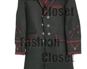 Men's Black Gothic Vampire Trench Coat | Custom Halloween Costume