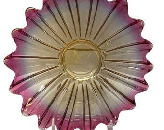 Piatto in vetro Federal Glass Celestial Starburst, amethyst, marigold, gemTone, fiore smerlato