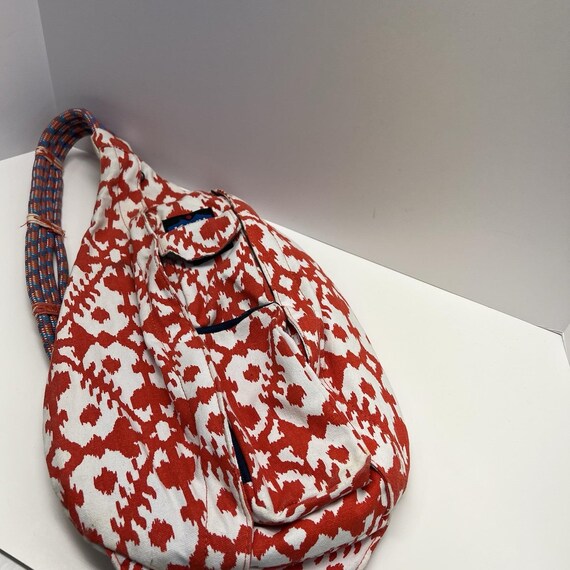 Vtg KAVU Rope Sling Bag Backpack Purse Handbag 100% Cotton  display picture 3