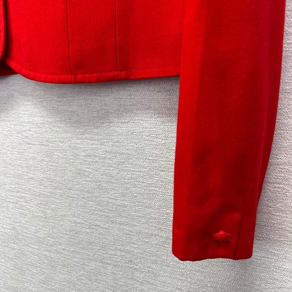 MCM Pendleton Red Wool Button Down Cropped Jacket… - image 8