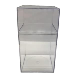 Caja de exhibición de plástico transparente, apilable, para almacenar objetos de colección, 7 pulgadas