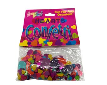 Lisa Frank Hearts Confetti Vintage 250 ml Multicolor Regenbogen Herzform NEU 90er Jahre