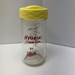 Vintage babyflesglas Hygeia 4oz-babyfles met schroefdop