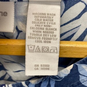 Liz Claiborn Lizwear Jeans Tropisches Blumenoberteil für Damen Große Blaue Tencel Bild 10
